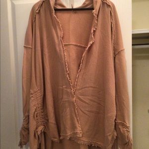 Free People hooded open front top.